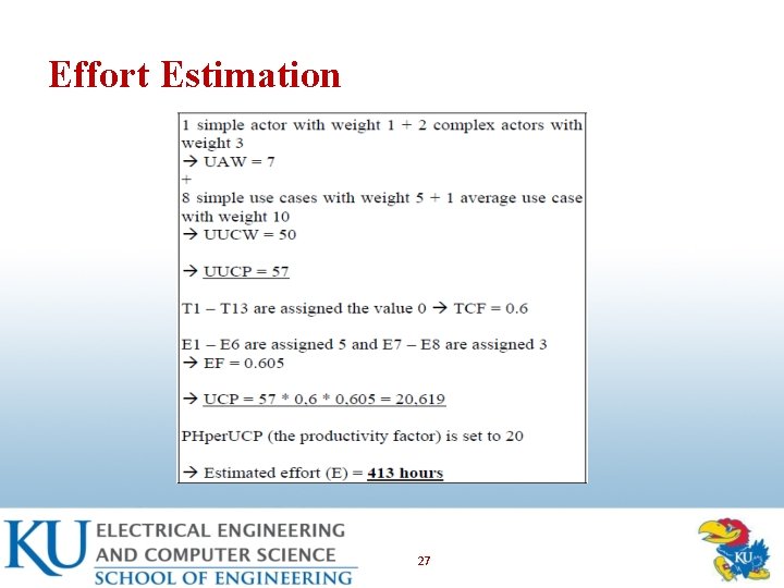 Effort Estimation 27 