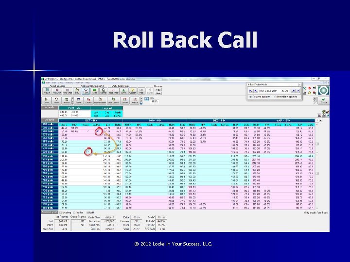 Roll Back Call © 2012 Locke in Your Success, LLC. 