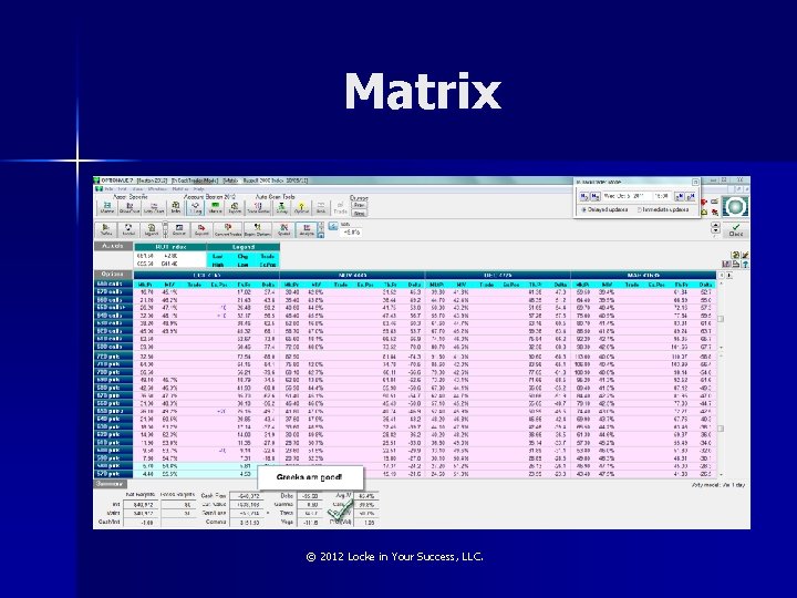 Matrix © 2012 Locke in Your Success, LLC. 