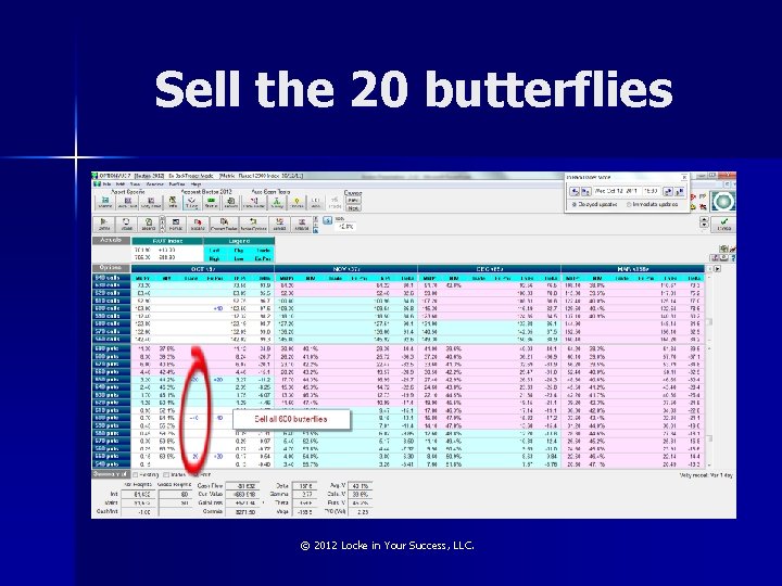 Sell the 20 butterflies © 2012 Locke in Your Success, LLC. 
