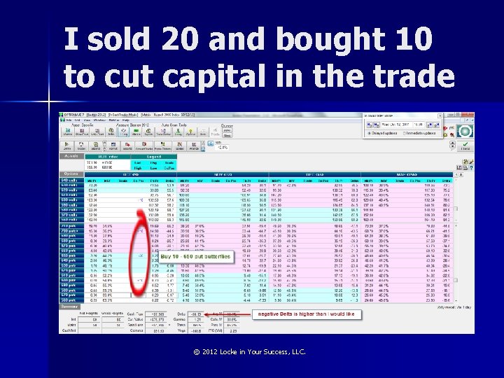 I sold 20 and bought 10 to cut capital in the trade © 2012