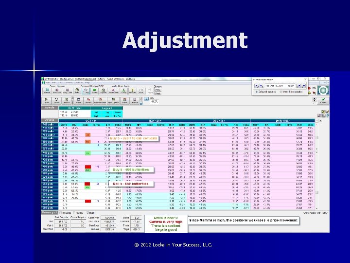 Adjustment © 2012 Locke in Your Success, LLC. 