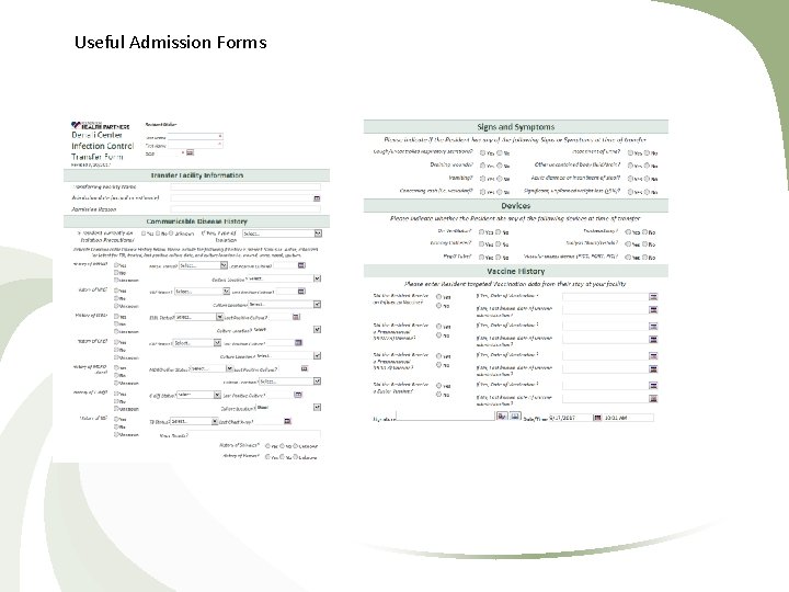 Useful Admission Forms 
