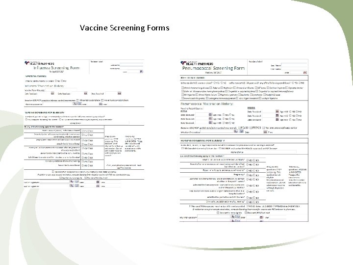 Vaccine Screening Forms 