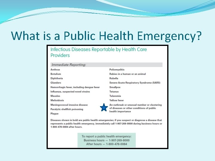 What is a Public Health Emergency? 