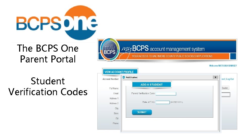 The BCPS One Parent Portal Student Verification Codes 