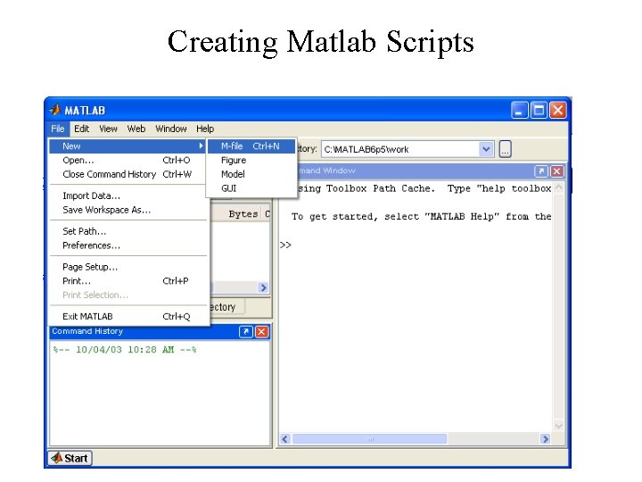 Creating Matlab Scripts 