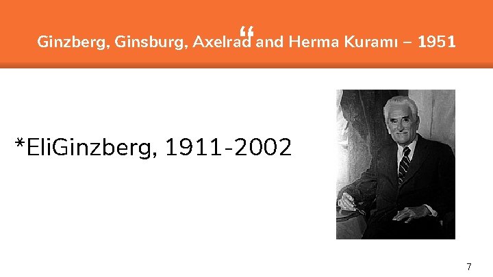 “ Ginzberg, Ginsburg, Axelrad and Herma Kuramı – 1951 *Eli. Ginzberg, 1911 -2002 7