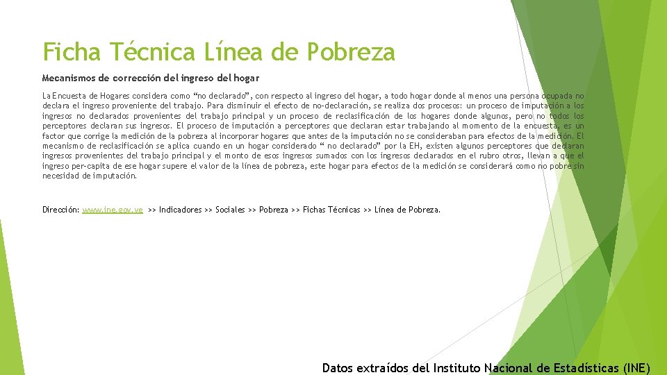 Ficha Técnica Línea de Pobreza Mecanismos de corrección del ingreso del hogar La Encuesta