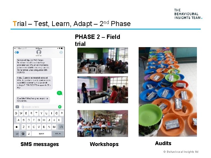 Trial – Test, Learn, Adapt – 2 nd Phase PHASE 2 – Field trial
