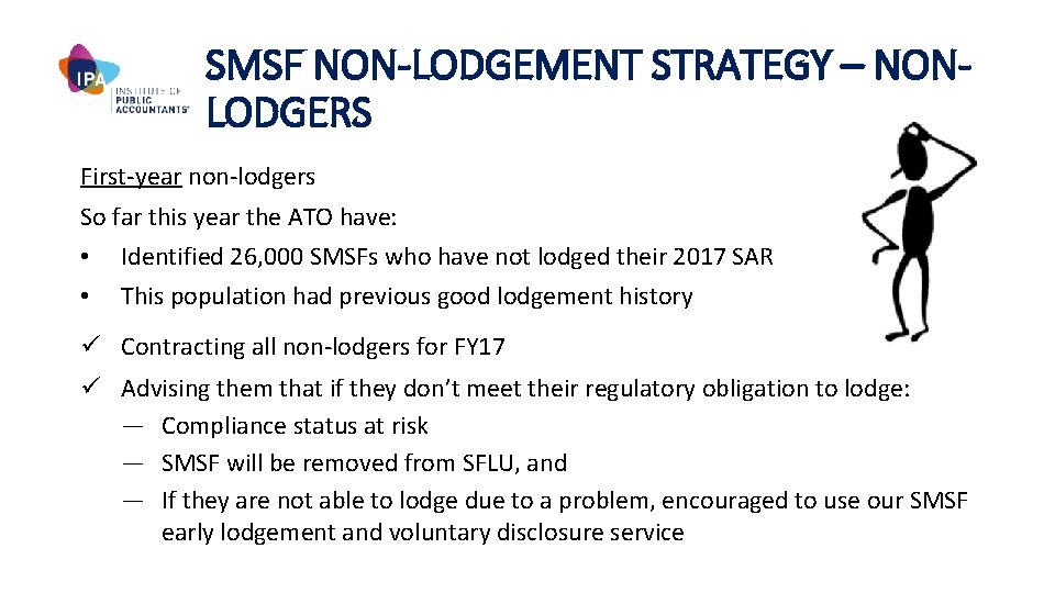 SMSF NON-LODGEMENT STRATEGY – NONLODGERS First-year non-lodgers So far this year the ATO have: