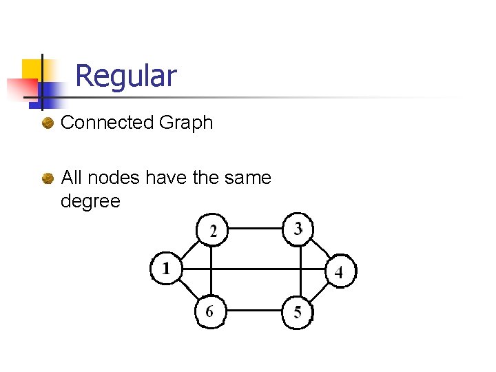 Regular Connected Graph All nodes have the same degree 