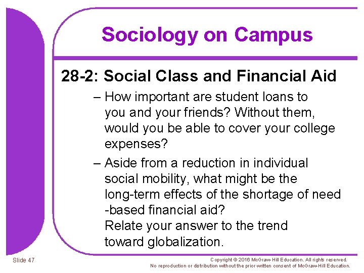 Sociology on Campus 28 -2: Social Class and Financial Aid – How important are