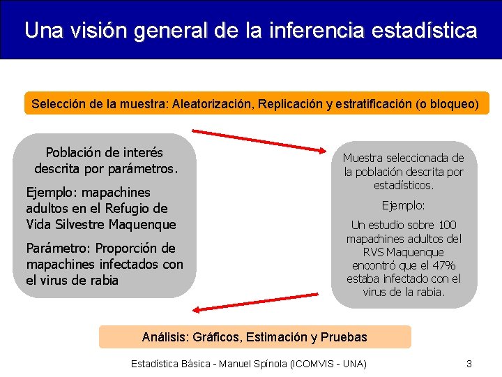 Una visión general de la inferencia estadística Selección de la muestra: Aleatorización, Replicación y
