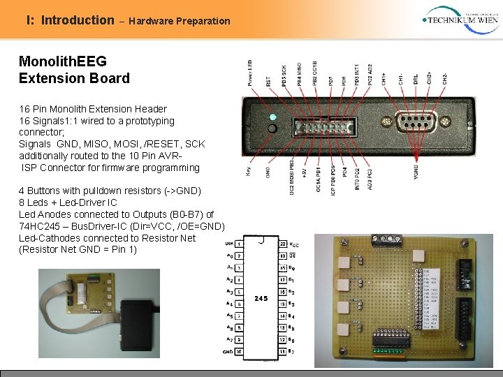 I: Introduction – Hardware Preparation Monolith. EEG Extension Board 16 Pin Monolith Extension Header I: Introduction – Hardware Preparation Monolith. EEG Extension Board 16 Pin Monolith Extension Header