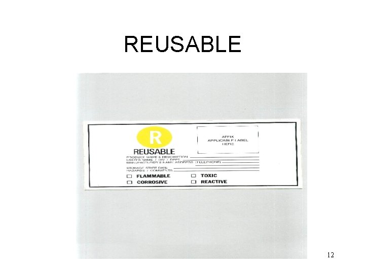 REUSABLE 12 