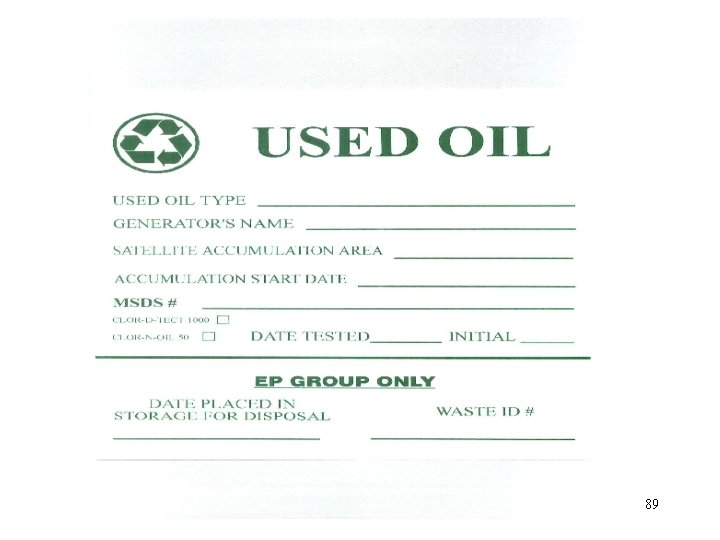 USED OIL 89 