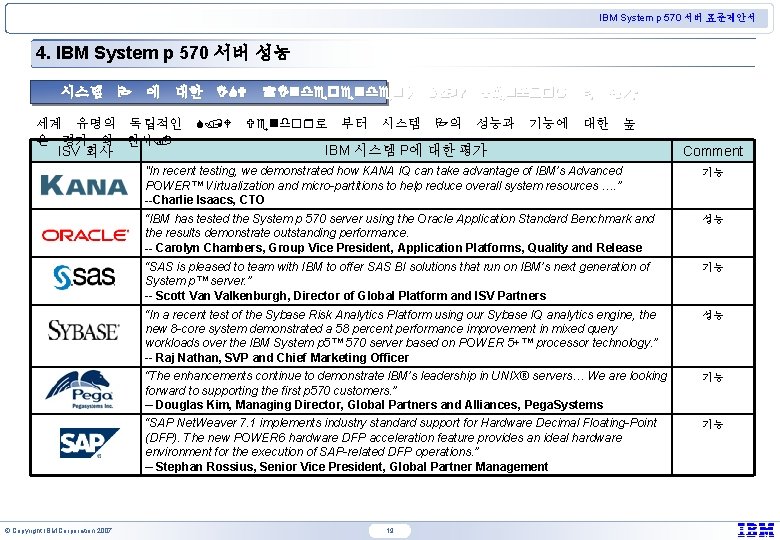 IBM System p 570 서버 표준제안서 4. IBM System p 570 서버 성능 시스템