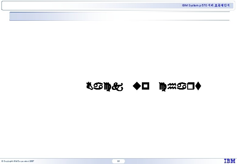 IBM System p 570 서버 표준제안서 Back up © Copyright IBM Corporation 2007 35