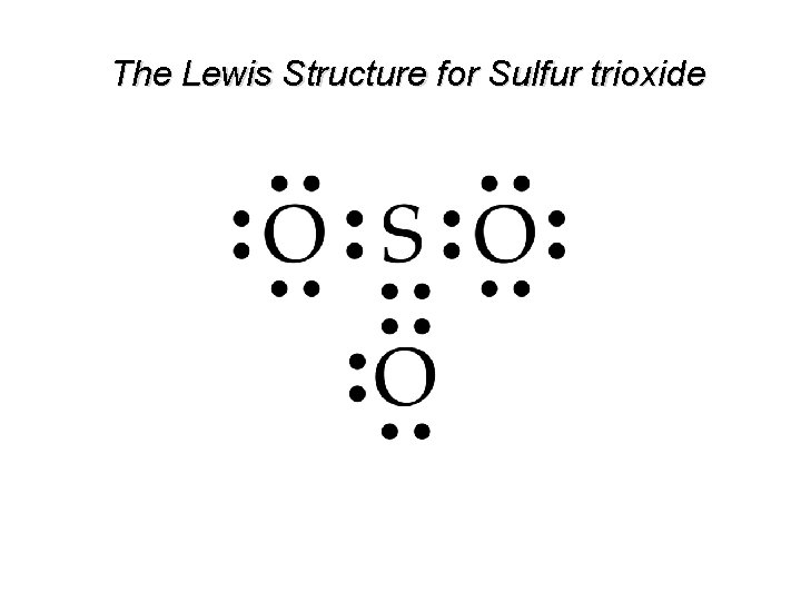 The Lewis Structure for Sulfur trioxide 