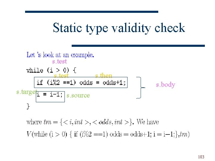 Static type validity check s. test s. target s. then s. body s. source