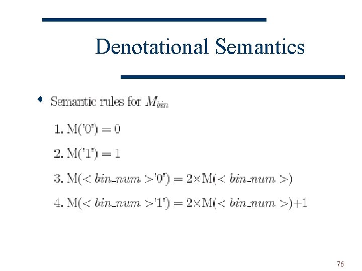 Denotational Semantics w Example 76 