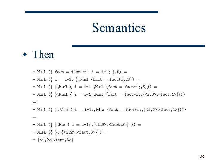 Semantics w Then 89 
