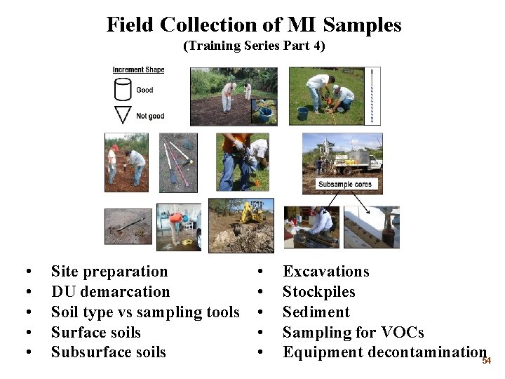Field Collection of MI Samples (Training Series Part 4) • • • Site preparation