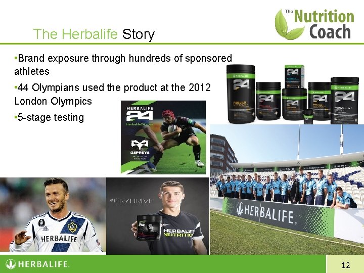 The Herbalife Story • Brand exposure through hundreds of sponsored athletes • 44 Olympians