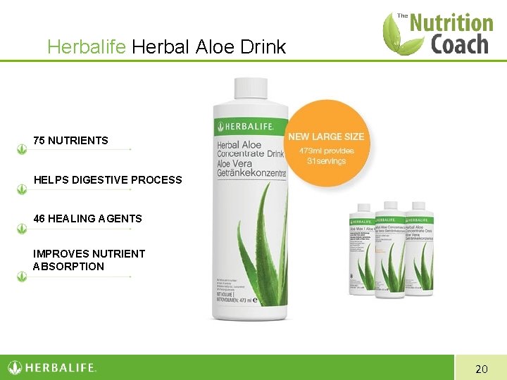 Herbalife Herbal Aloe Drink 75 NUTRIENTS HELPS DIGESTIVE PROCESS 46 HEALING AGENTS IMPROVES NUTRIENT