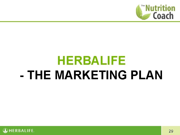 HERBALIFE - THE MARKETING PLAN 29 