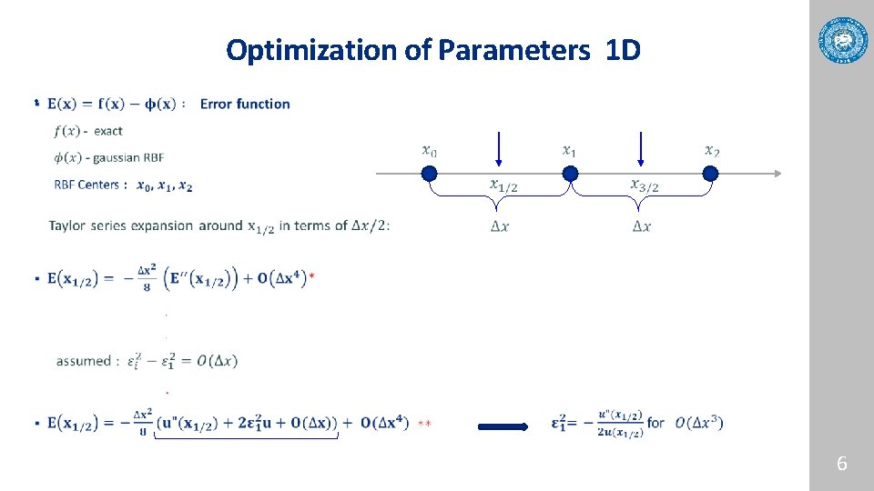 Optimization of Parameters 1 D • 6 