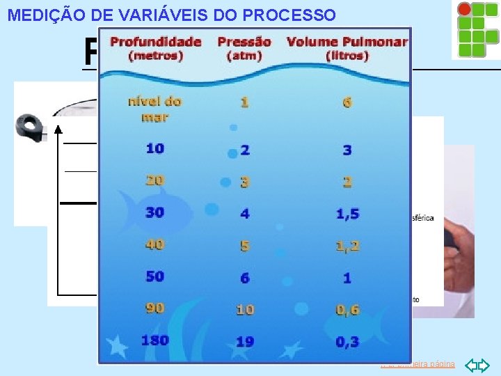 MEDIÇÃO DE VARIÁVEIS DO PROCESSO Pressão Ir p/ primeira página 