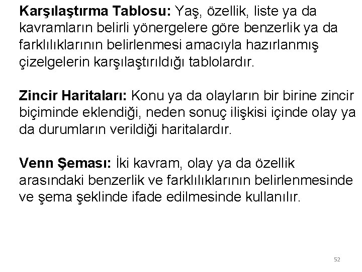 Karşılaştırma Tablosu: Yaş, özellik, liste ya da kavramların belirli yönergelere göre benzerlik ya da