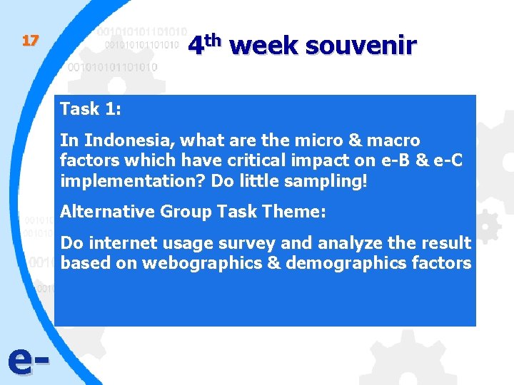 4 th week souvenir 17 Task 1: In Indonesia, what are the micro &