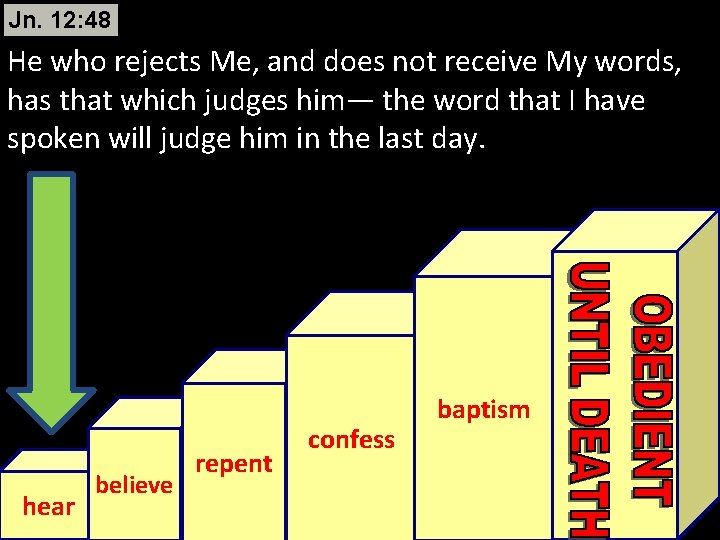 Jn. 12: 48 He who rejects Me, and does not receive My words, has