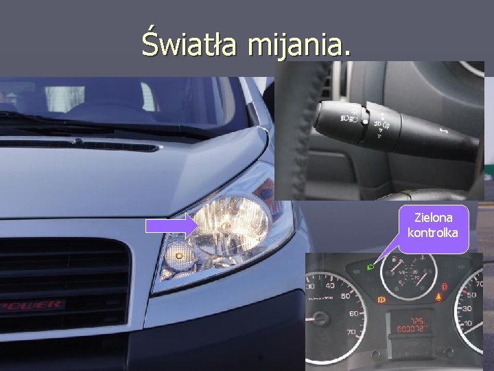 Światła mijania. Zielona kontrolka 