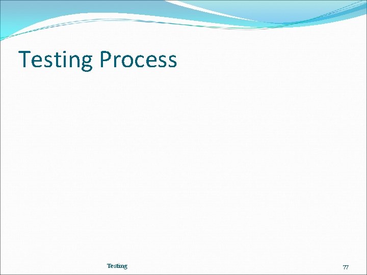 Testing Process Testing 77 