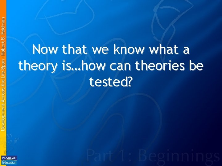 Now that we know what a theory is…how can theories be tested? 