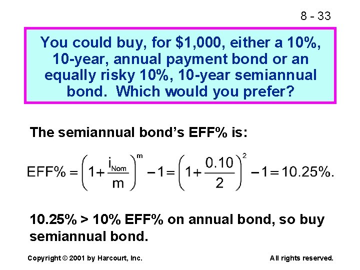 8 - 33 You could buy, for $1, 000, either a 10%, 10 -year,