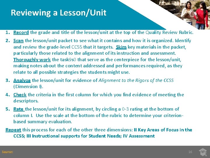 Reviewing a Lesson/Unit 1. Record the grade and title of the lesson/unit at the