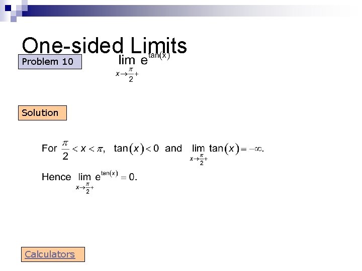 One-sided Limits Problem 10 Solution Calculators One-sided Limits Problem 10 Solution Calculators