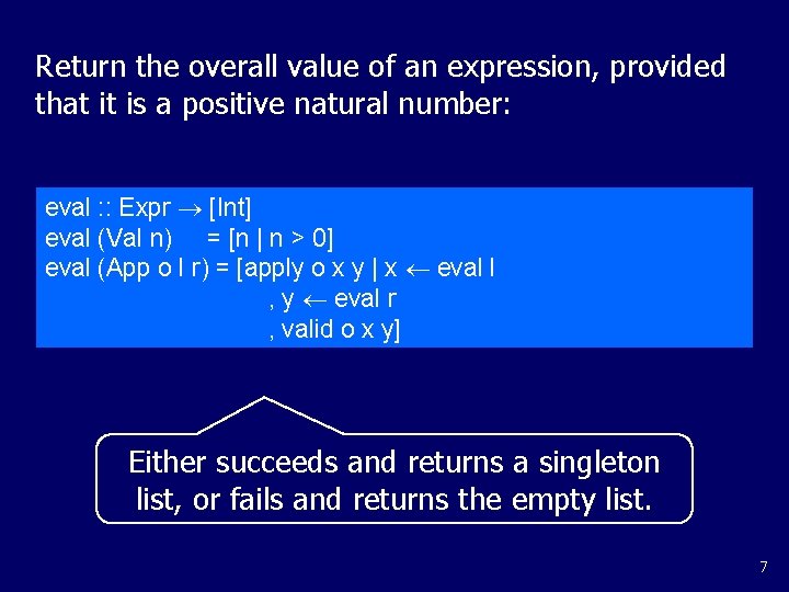 Return the overall value of an expression, provided that it is a positive natural Return the overall value of an expression, provided that it is a positive natural