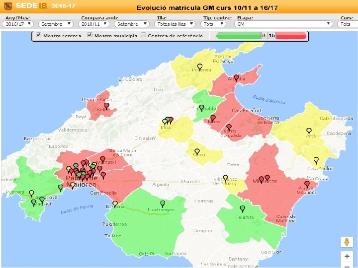 La planificació educativa a les Illes Balears Evolució de la matrícula de GM a