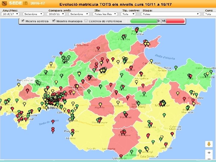 La planificació educativa a les Illes Balears Evolució de la matrícula de tots els