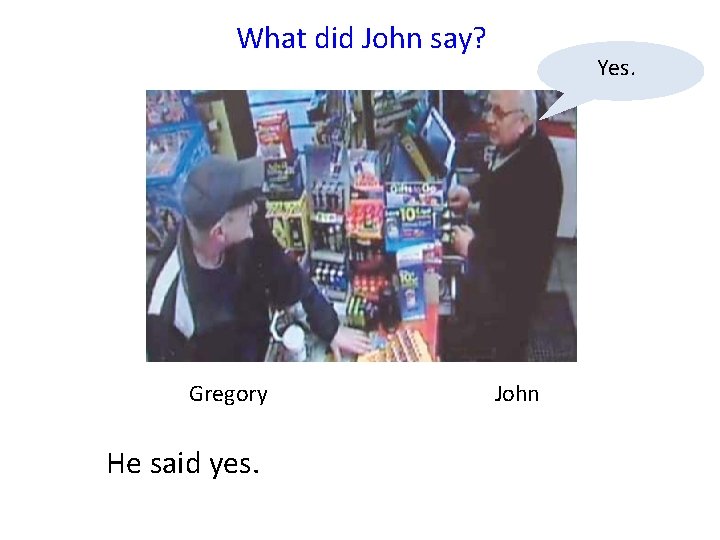 What did John say? Gregory He said yes. Yes. John 