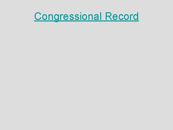 Congressional Record 