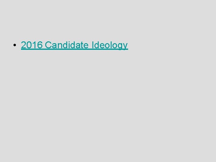  • 2016 Candidate Ideology 