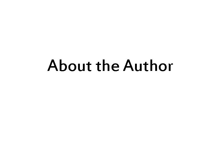 About the Author 