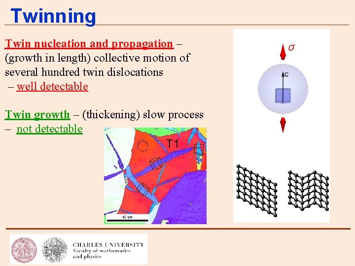 Twinning Twin nucleation and propagation – (growth in length) collective motion of several hundred
